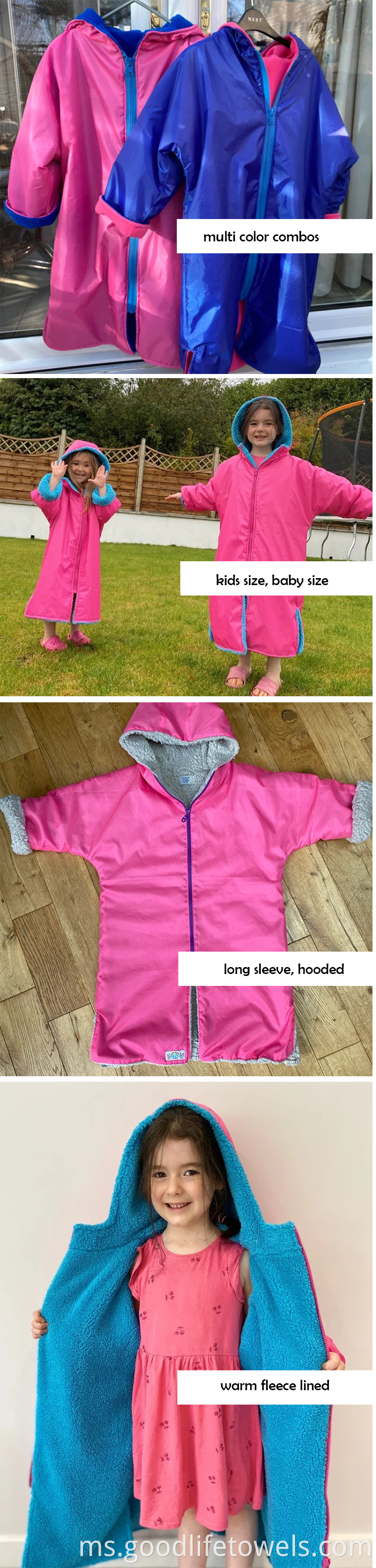 Kids Waterproof Dry Changing Surf Swim Parka